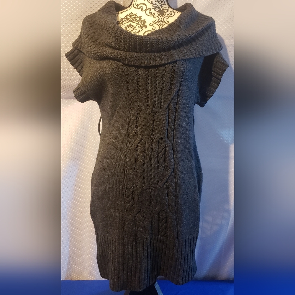 Grey knit sweater dress (size Large)